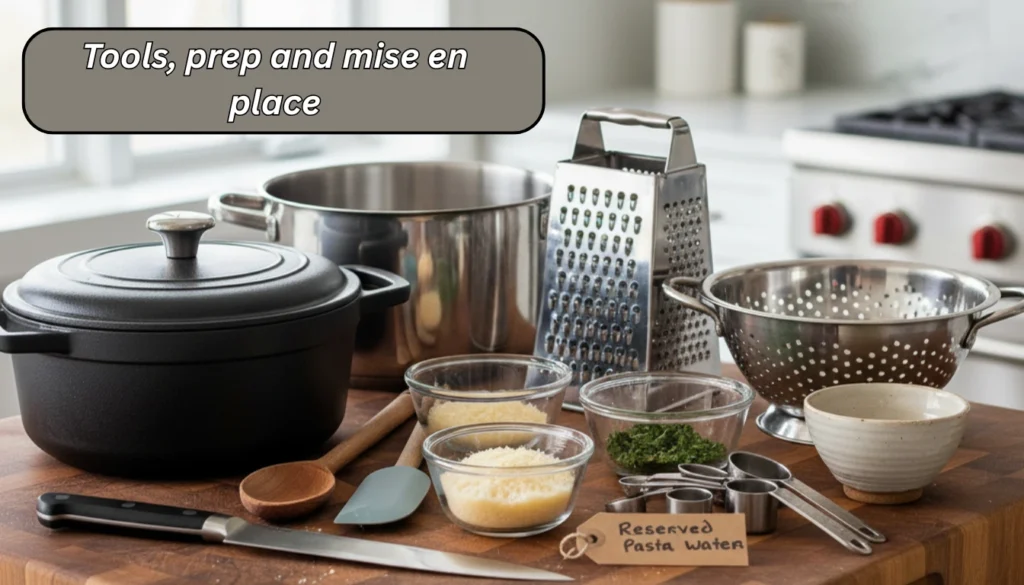 Tools, prep and mise en place
