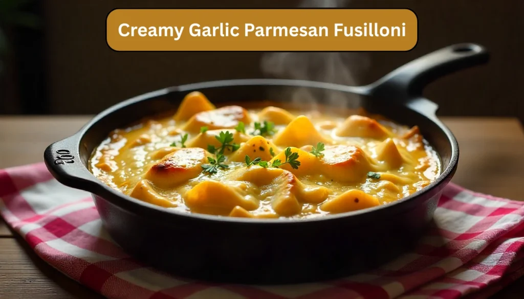Creamy Garlic Parmesan Fusilloni