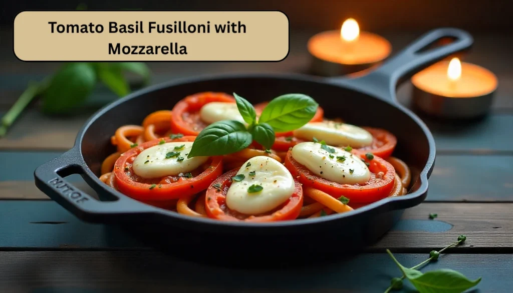 Tomato Basil Fusilloni with Mozzarella