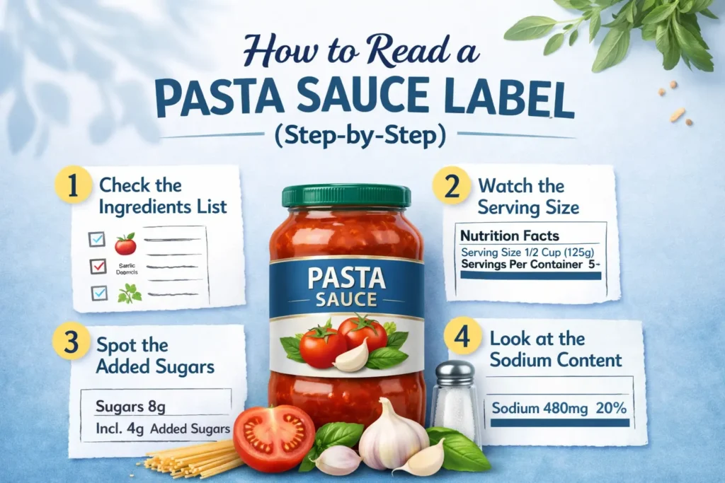 How-to-read-a-pasta-sauce-label, step by step guide