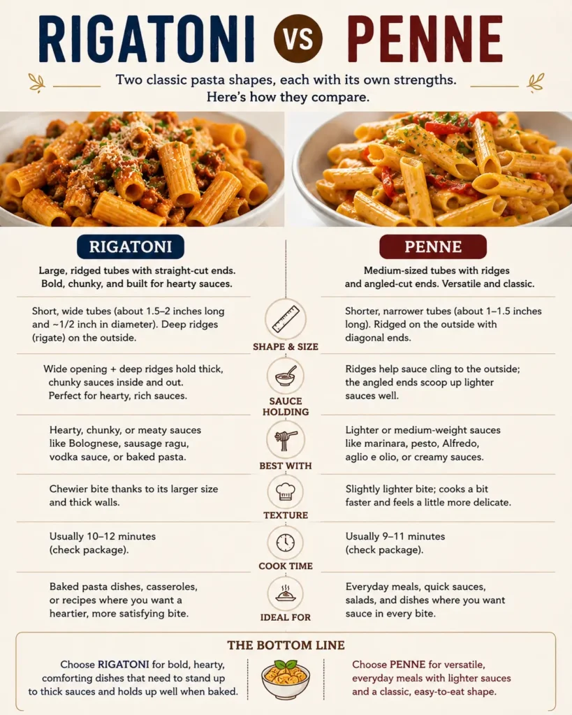Rigatoni vs Penne