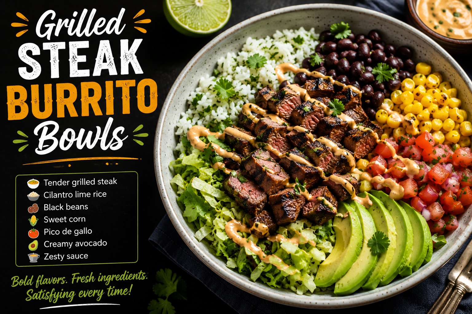 Grilled Steak Burrito Bowls