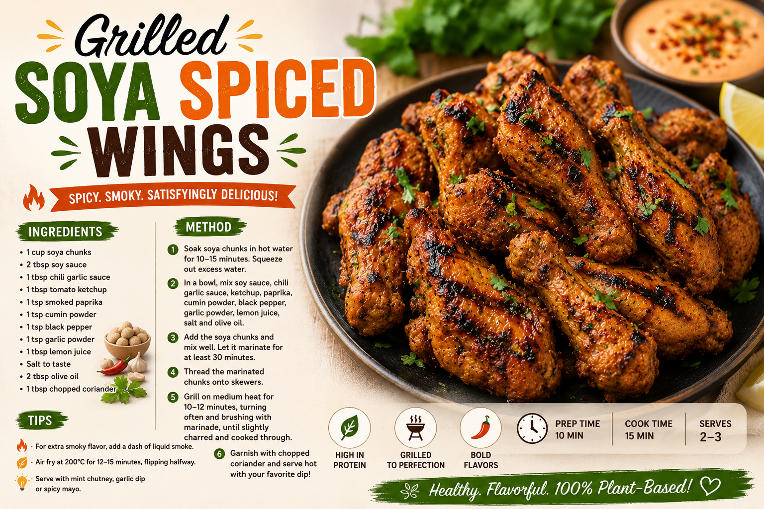 Grilled Soya Spiced Wings Recipe