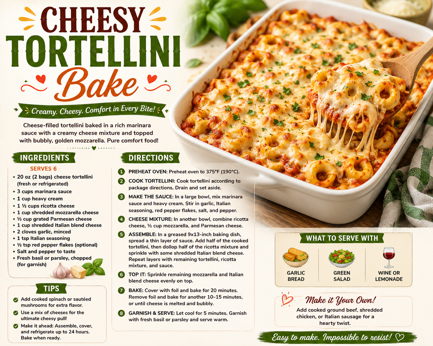 Cheesy Tortellini Bake Recipe